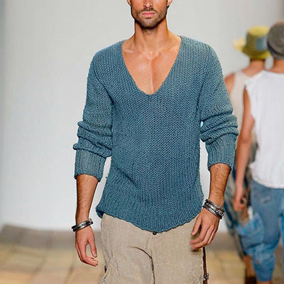 Victor V-Neck Sweater for Men | Casual & Stylish Deep V-Neck Knitwear