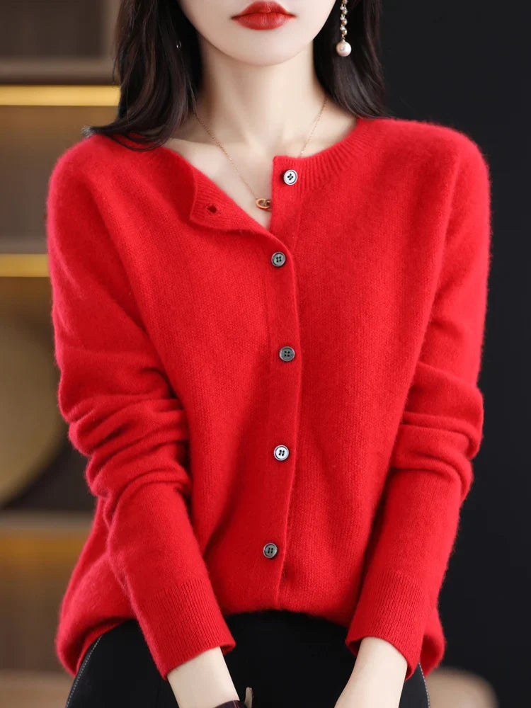 Women’s Wool Cardigan with Button Closure