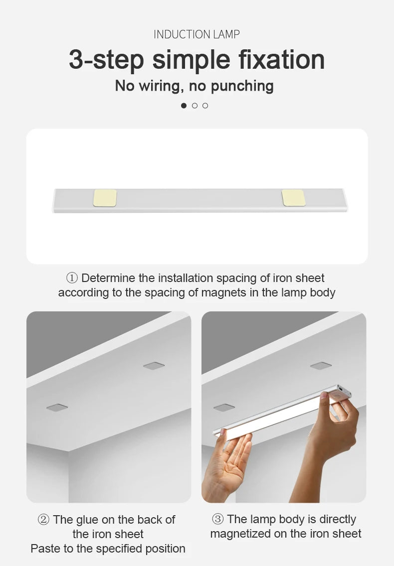 Rechargeable Sensor LED Light | USB Wireless Lighting for Cabinets, Kitchen, Wardrobe, and Bedroom