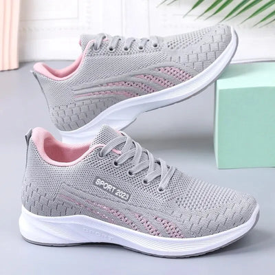 Women's Sporty Sneakers with Breathable Mesh – Lightweight Running Shoe