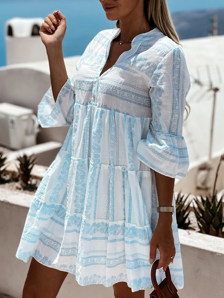 Inna Ibiza Ruffle Dress | Airy Boho Style with a Relaxed Fit