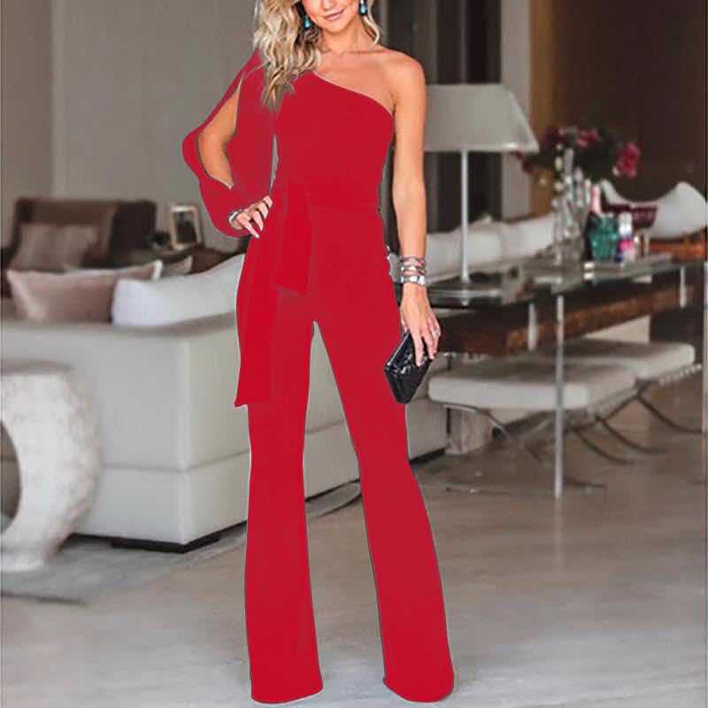 Maud One-Shoulder Jumpsuit | Elegant Flared Pants for Every Occasion