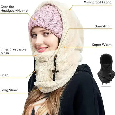 Sherpa Hood Ski Mask | Adjustable Unisex Winter Balaclava with Full Face Protection