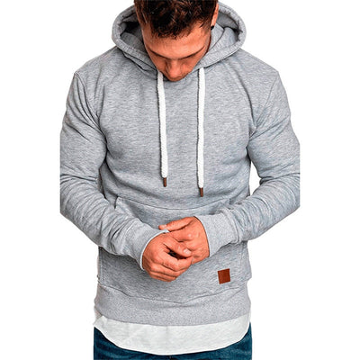 Casual Men's Hoodie – With Kangaroo Pocket and White Drawstring