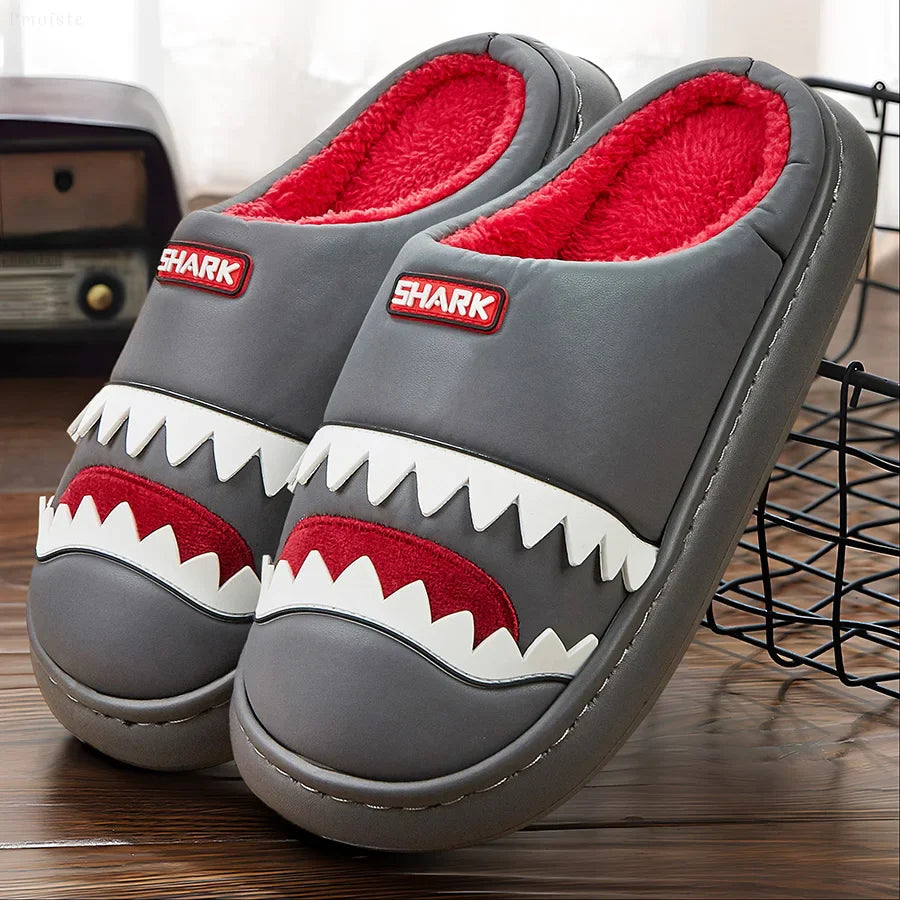 Shark Men's Indoor Slippers | Cozy Slip-On Shark Design