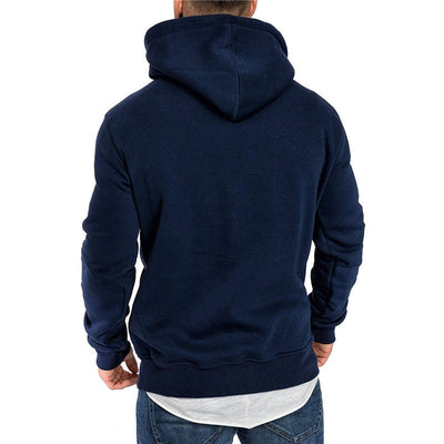 Casual Men's Hoodie – With Kangaroo Pocket and White Drawstring