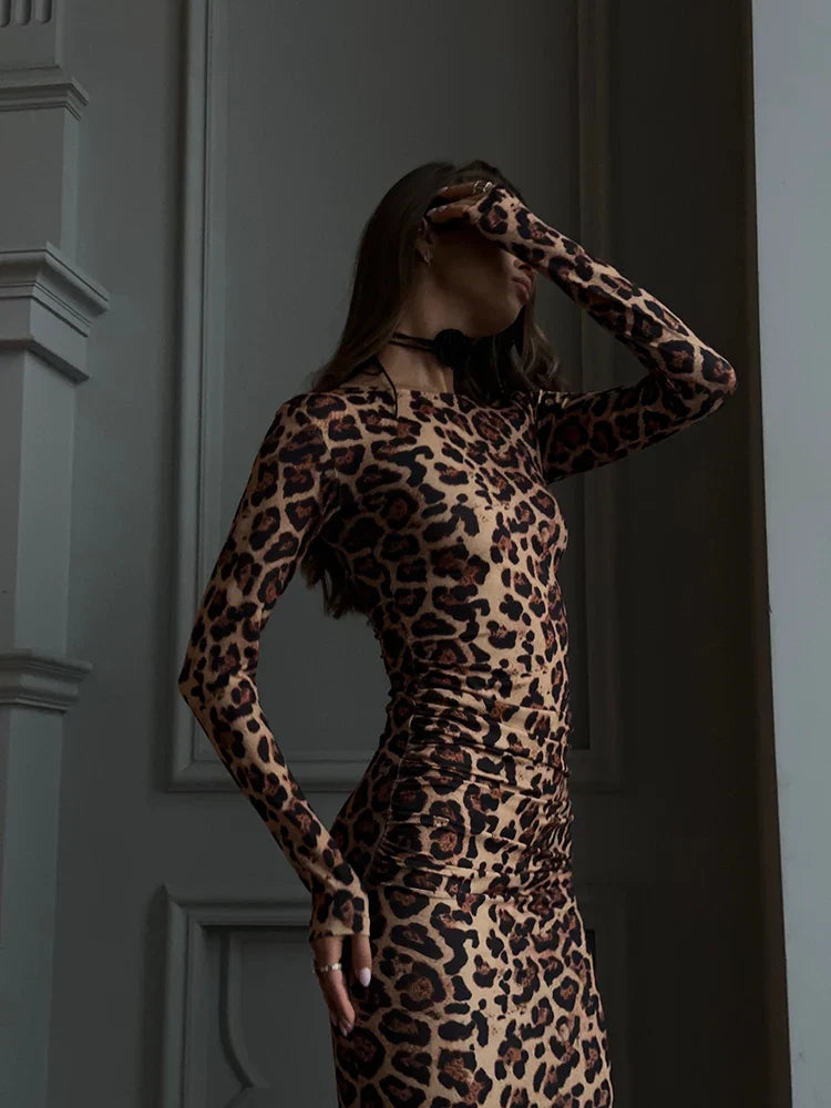 Leopard Bodycon Sheath Dress - Bold & Sleek Animal Print Fashion