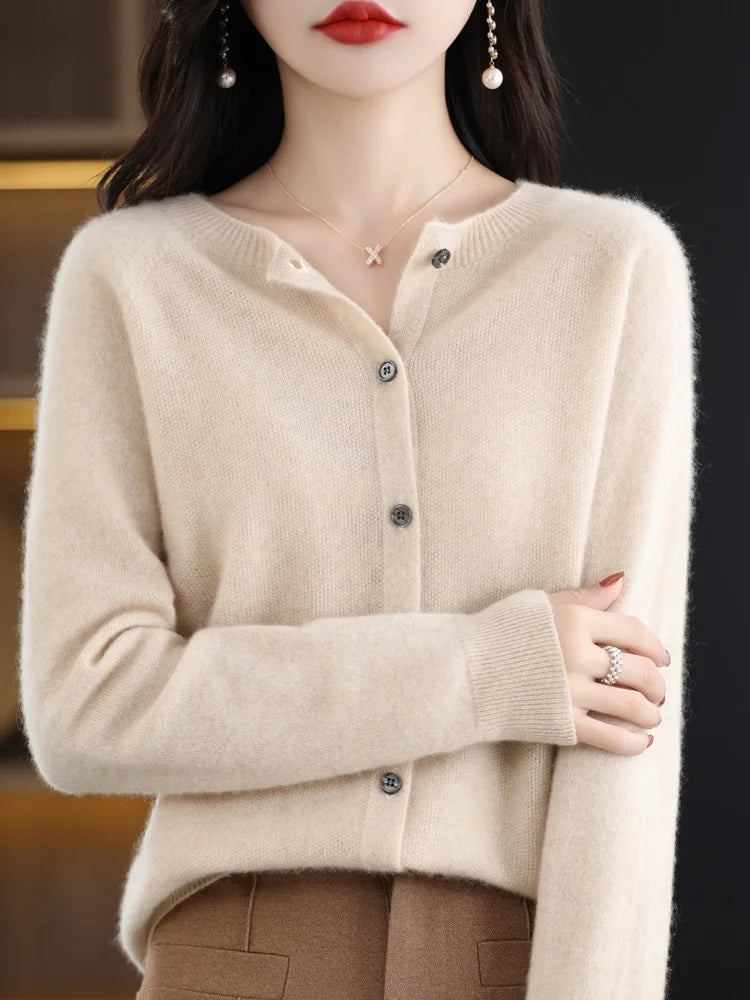 Women’s Wool Cardigan with Button Closure