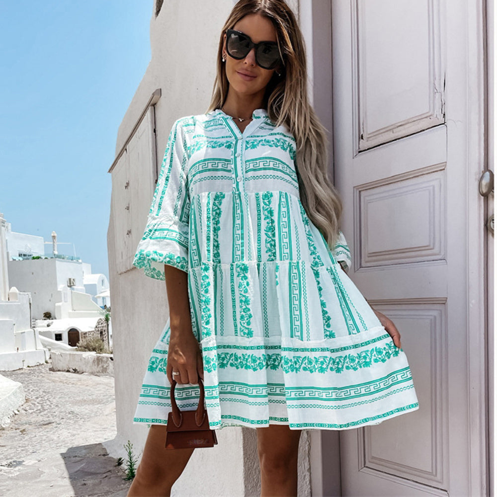 Inna Ibiza Ruffle Dress | Airy Boho Style with a Relaxed Fit