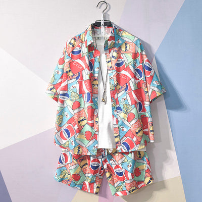 Kris Men's Casual Shirt and Shorts Set | Stylish Printed Summer Combo