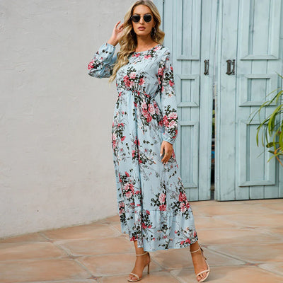 Floral Print Dress with Long Sleeves