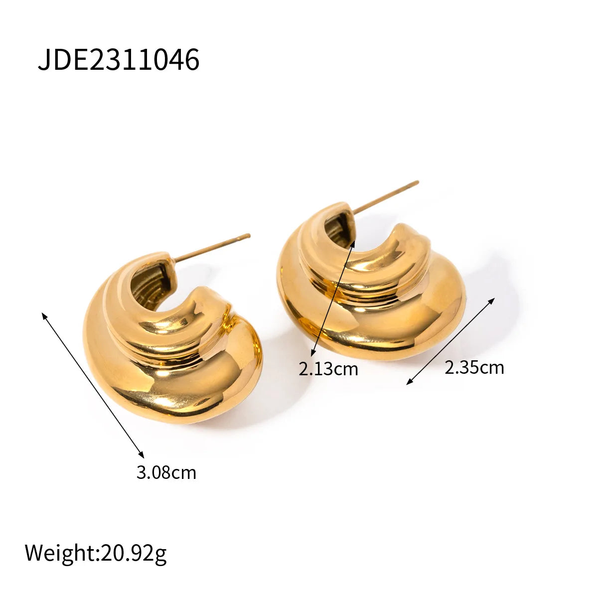 Twisty Hoop Earrings – 18K Gold-Plated Irregular Hoop Earrings for Women