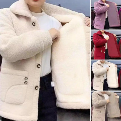 Cozy Fleece Jacket with Storage Pockets – Women's Warm Outdoor Jacket