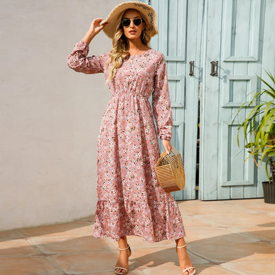 Floral Print Dress with Long Sleeves