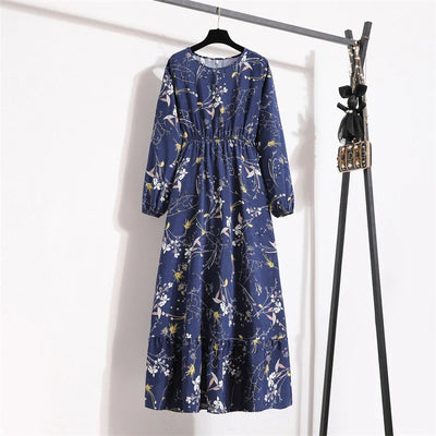 Floral Print Dress with Long Sleeves