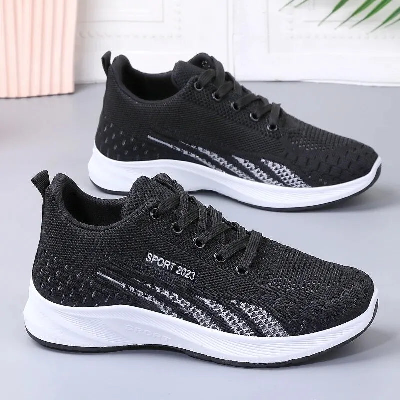 Women's Sporty Sneakers with Breathable Mesh – Lightweight Running Shoe