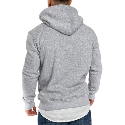 Casual Men's Hoodie – With Kangaroo Pocket and White Drawstring