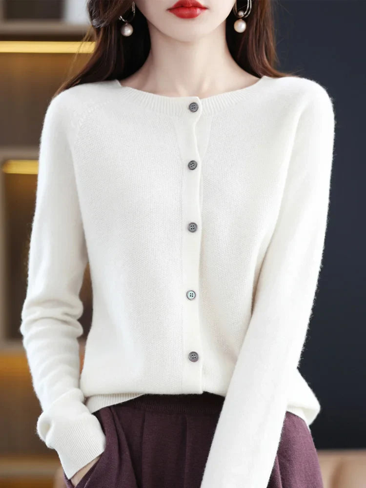 Women’s Wool Cardigan with Button Closure