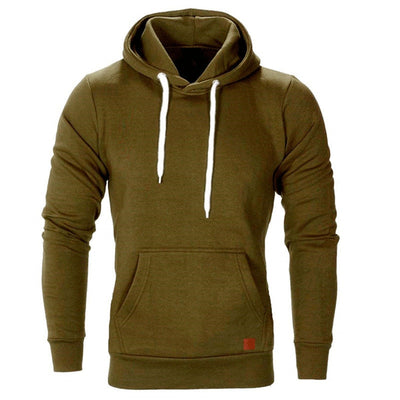 Casual Men's Hoodie – With Kangaroo Pocket and White Drawstring