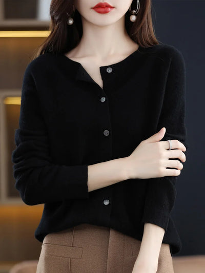 Women’s Wool Cardigan with Button Closure