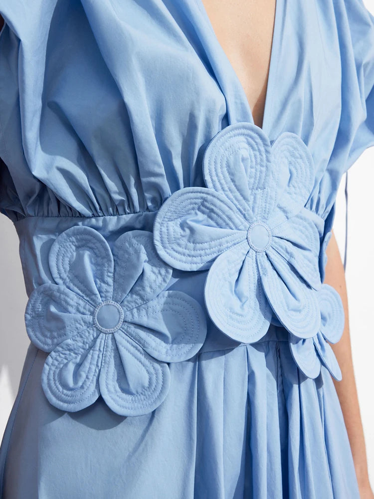 Blue Lotus Midi Dress - Feel like a princess