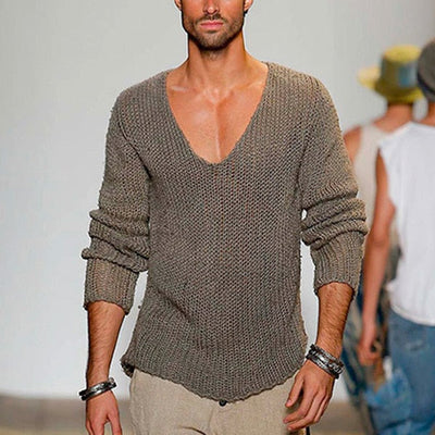 Victor V-Neck Sweater for Men | Casual & Stylish Deep V-Neck Knitwear