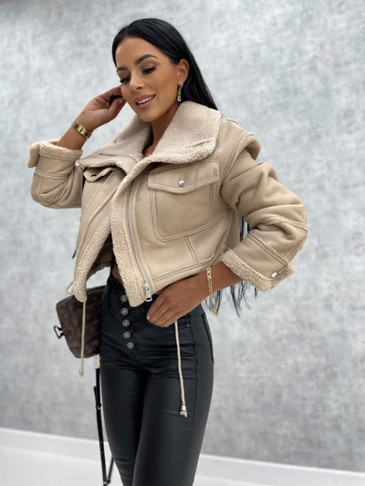 Lammy Cropped Leather Jacket | Stay Warm & Fashionable this Winter