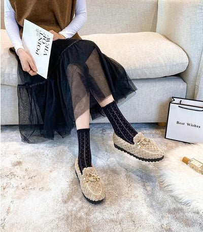 Crystalline Winter Loafers | Cozy & Stylish Plush Loafers