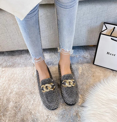 Crystalline Winter Loafers | Cozy & Stylish Plush Loafers