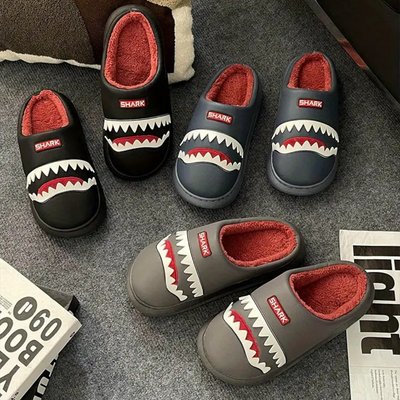 Shark Men's Indoor Slippers | Cozy Slip-On Shark Design