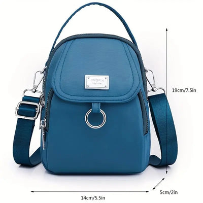 Casual Crossbody Bag with 3 Zipped Compartments