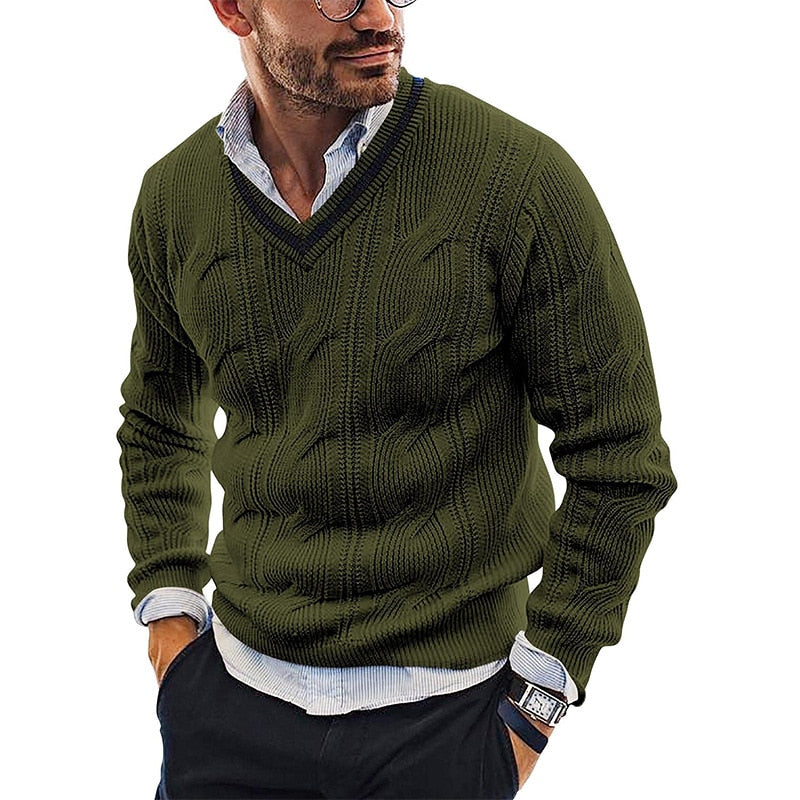 Ian Sweater | Warm & Stylish V-Neck Slim Fit Sweater for Men