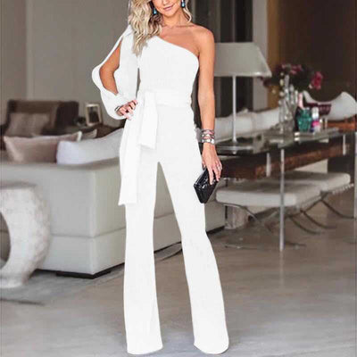 Maud One-Shoulder Jumpsuit | Elegant Flared Pants for Every Occasion