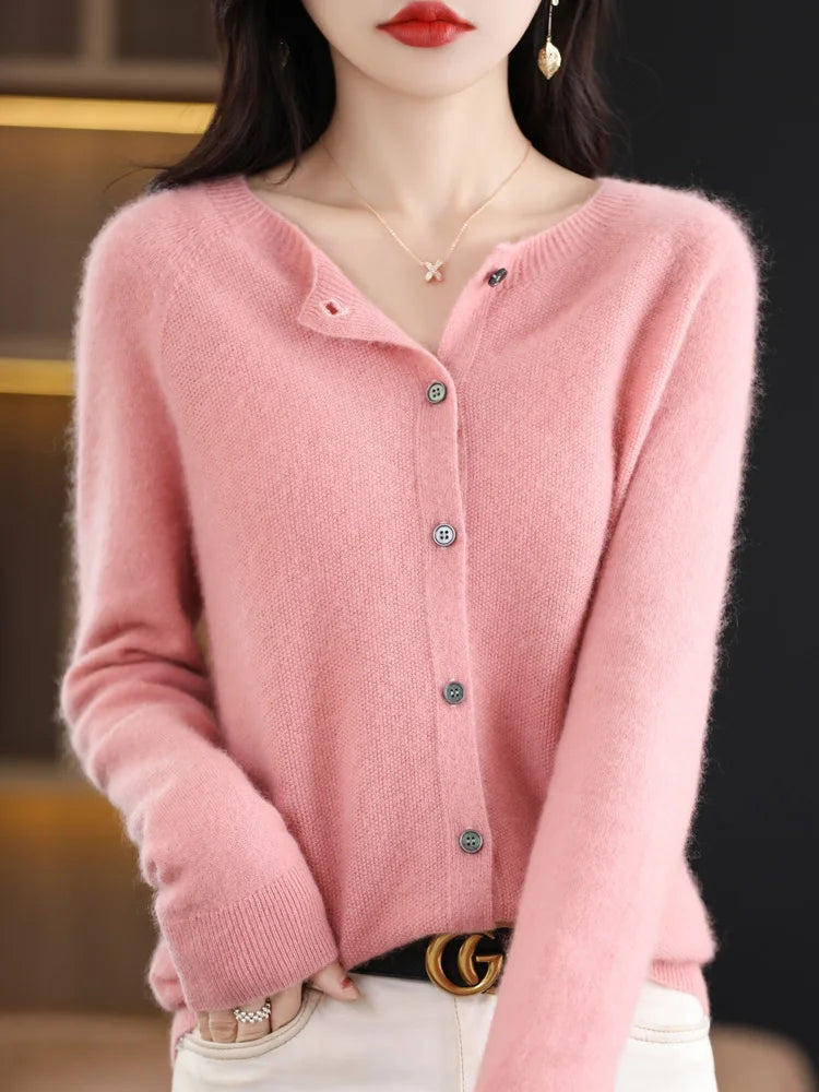 Women’s Wool Cardigan with Button Closure