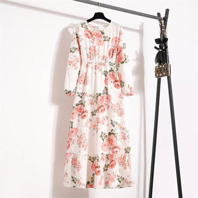 Floral Print Dress with Long Sleeves