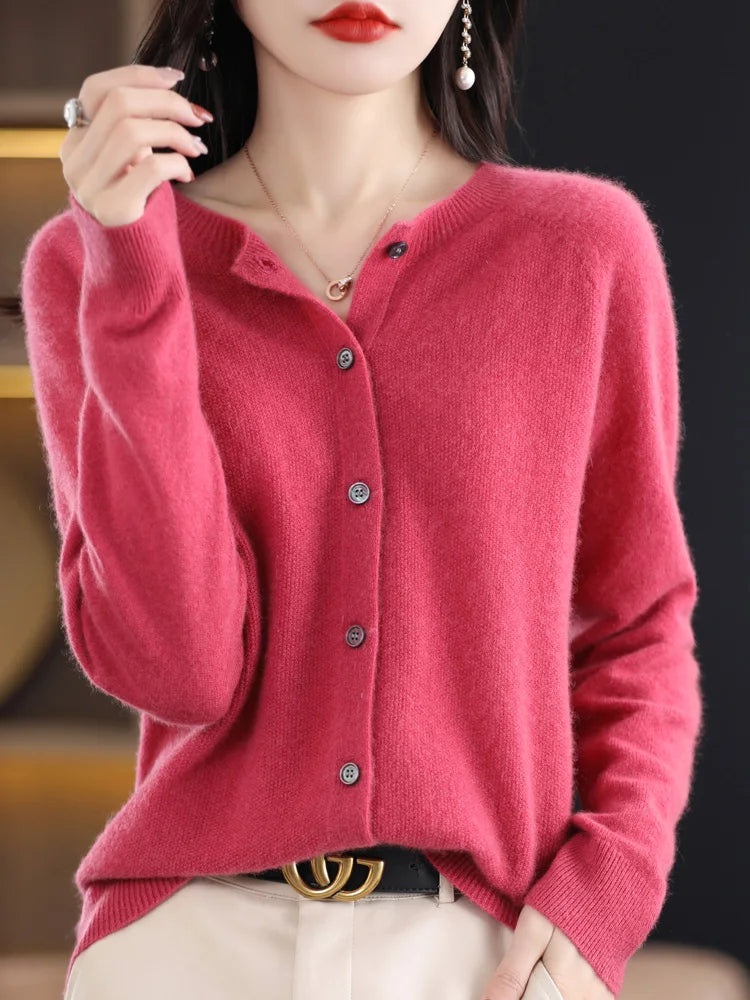 Women’s Wool Cardigan with Button Closure