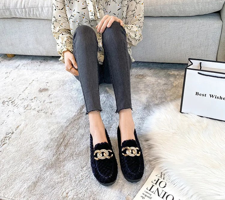 Crystalline Winter Loafers | Cozy & Stylish Plush Loafers