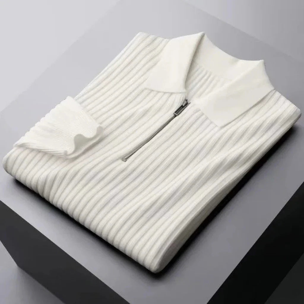 Mateo™ | Men's Knitted Collared Pullover with Half-Zip