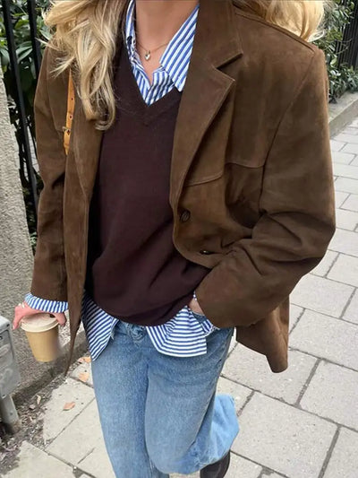 Classic Brown Suede Jacket