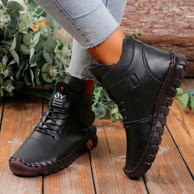 Women's Waterproof Winter Boots with Lace-Up – Warm Boots with Anti-Slip Sole