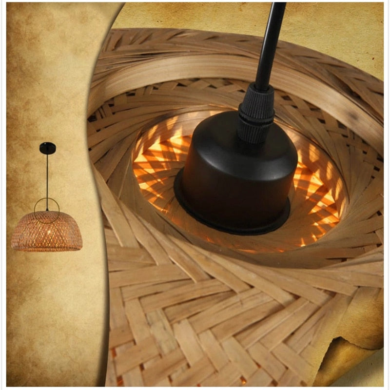 Bamboo Hanging Lamp | Trendy Boho Pendant Lamp for Cozy Ambiance