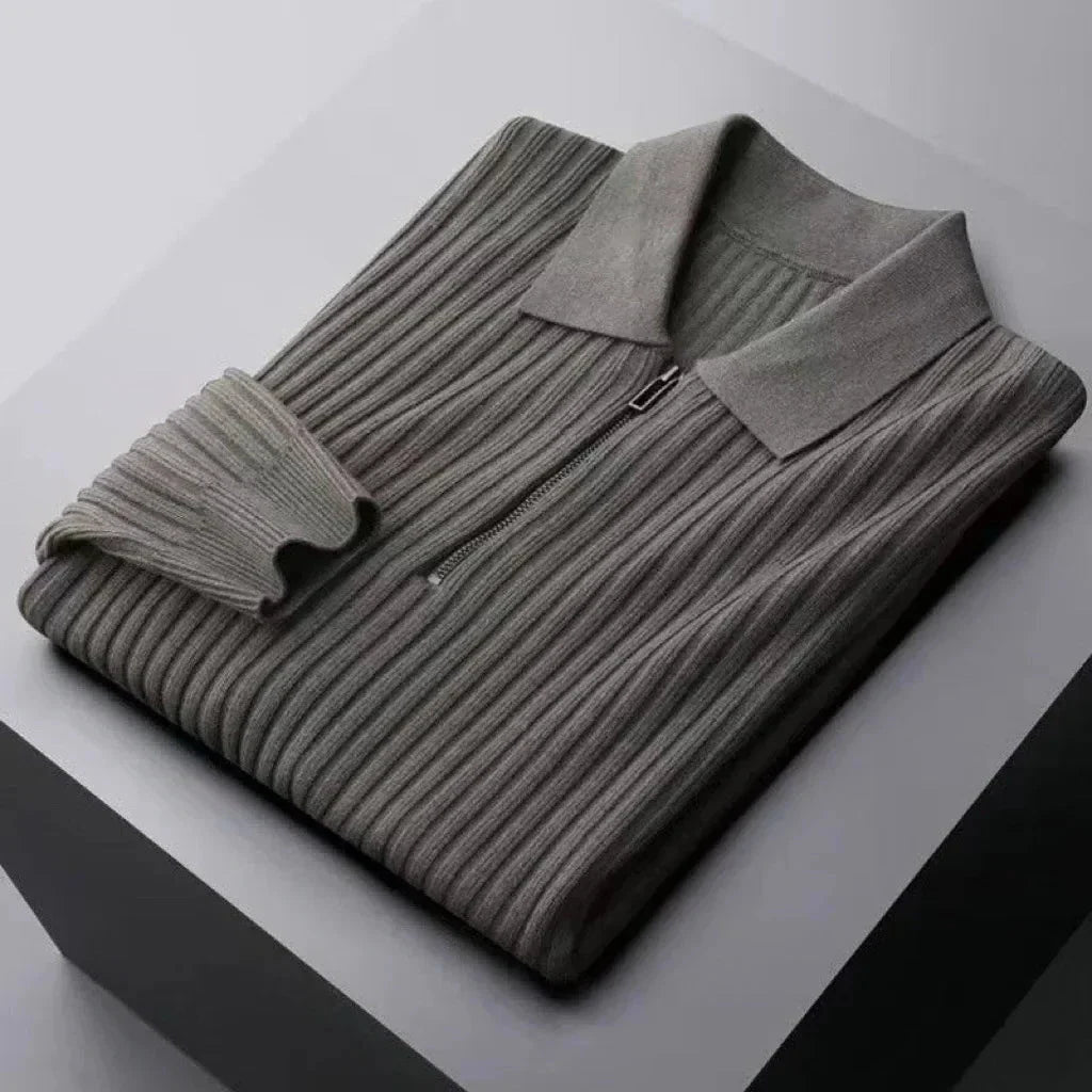 Mateo™ | Men's Knitted Collared Pullover with Half-Zip