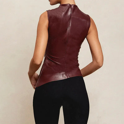 Donna Faux Leather Top – Sleek, Chic, and Perfect for Any Occasion