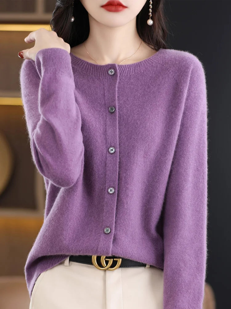 Women’s Wool Cardigan with Button Closure