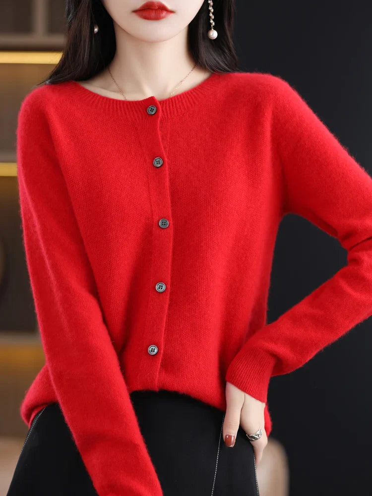 Women’s Wool Cardigan with Button Closure