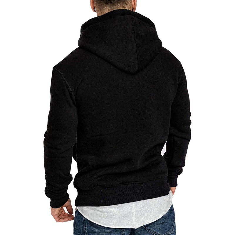 Casual Men's Hoodie – With Kangaroo Pocket and White Drawstring