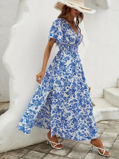 Azura™ | Delft Blue Long Summer Dress