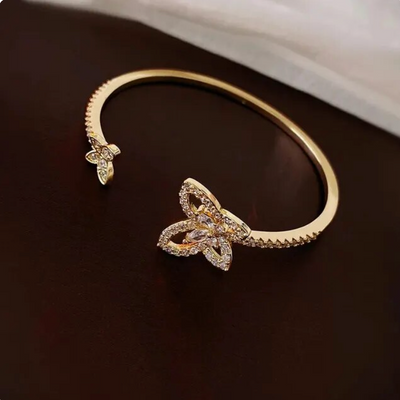 Elegant Dina Studded Butterfly Bangle Bracelet – Stylish and Symbolic