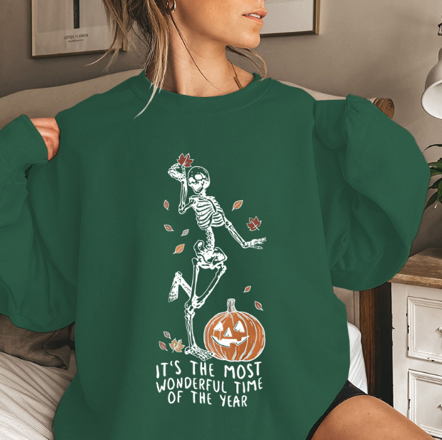 Halloween Skeleton Print Sweater