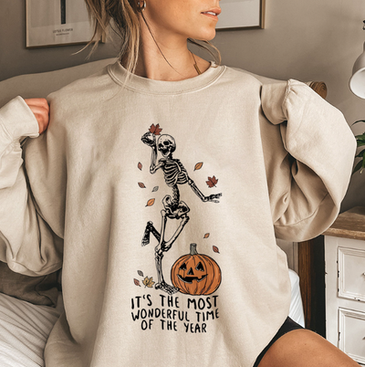 Halloween Skeleton Print Sweater